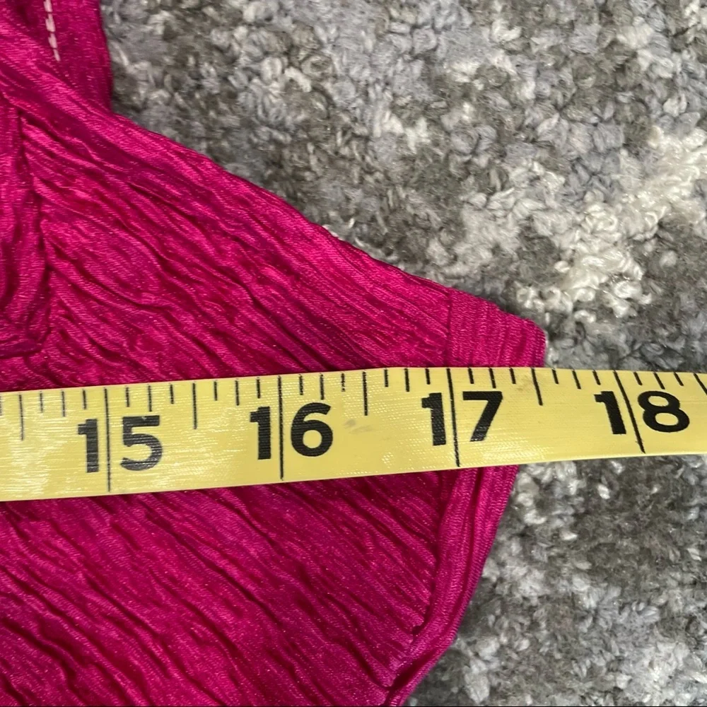 Vintage Y2K Magenta Textured Stretch One Piece Swimsuit Sz Large